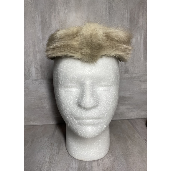 Vintage Mink Fur Hat Cap Fitted Womens Small Net Bow Veil Fascinator 50s 60s main image 11